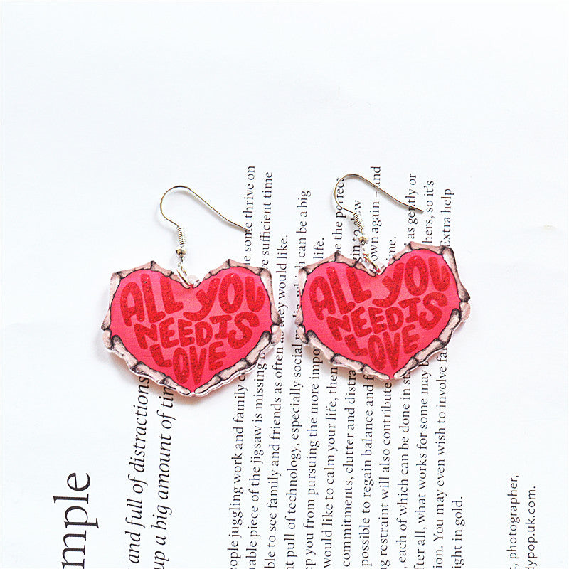 Wholesale Round Hollow Spray Painted Acrylic Earrings